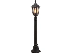 LED Wegeleuchte aus Aluminium Schwarz, antike E27 Gartenlaterne, Höhe 120cm