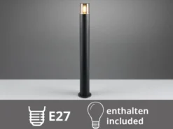 LED Wegeleuchte aus Aluminium Schwarz & Rauchfarbig, Höhe 80cm