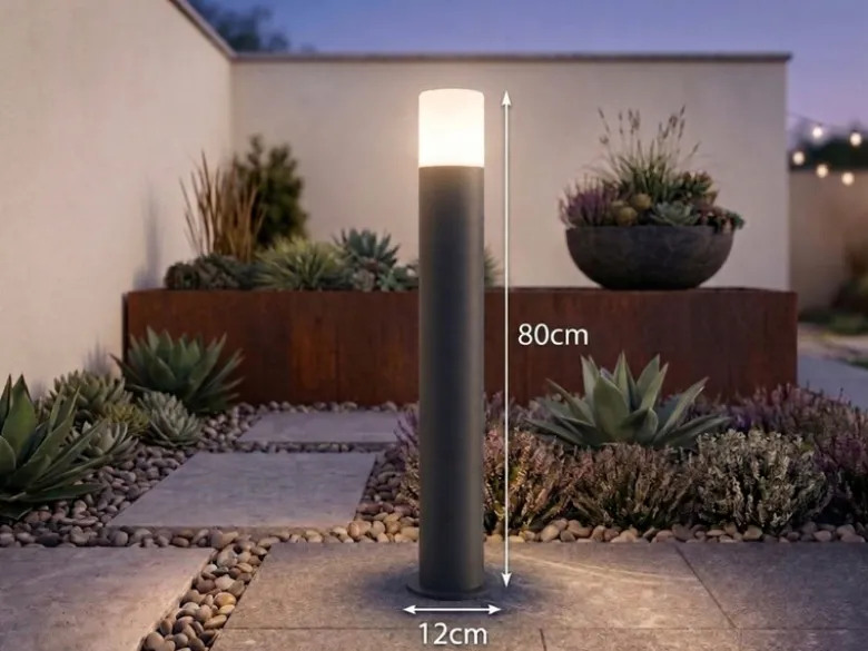 LED Wegeleuchte aus Aluminium in Anthrazit E27, Höhe 80cm