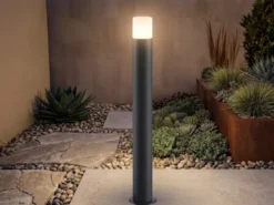 LED Wegeleuchte aus Aluminium in Anthrazit E27, Höhe 80cm