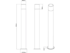 LED Wegeleuchte aus Aluminium in Rostoptik E27, Höhe 80cm