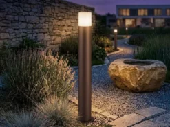 LED Wegeleuchte aus Aluminium in Rostoptik E27, Höhe 80cm