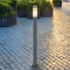 LED Wegeleuchte aus Edelstahl in Anthrazit & Opal, Höhe 110cm
