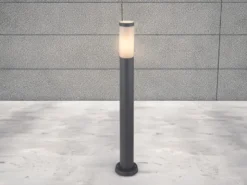 LED Wegeleuchte aus Edelstahl in Anthrazit & Opal, Höhe 80cm
