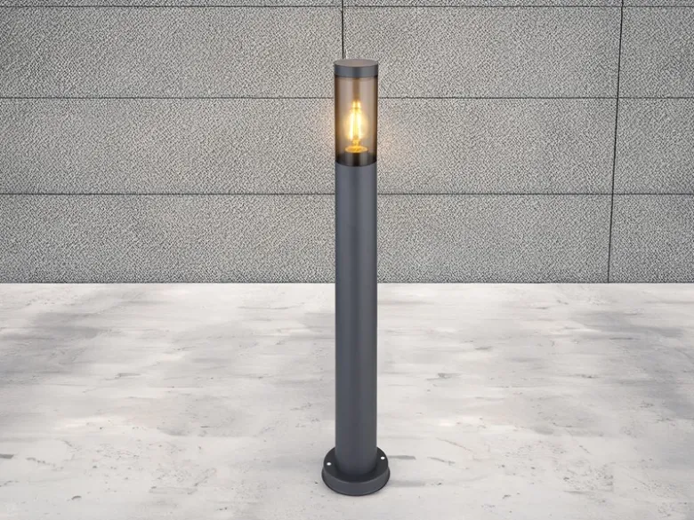 LED Wegeleuchte aus Edelstahl in Anthrazit & Rauch, Höhe 80cm