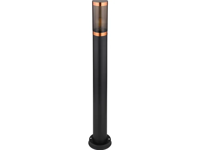 LED Wegeleuchte aus Edelstahl in Schwarz & Kupfer, Höhe 80cm