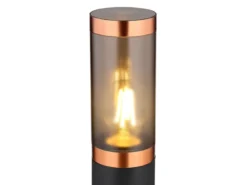 LED Wegeleuchte aus Edelstahl in Schwarz & Kupfer, Höhe 80cm