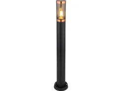 LED Wegeleuchte aus Edelstahl in Schwarz & Kupfer, Höhe 80cm
