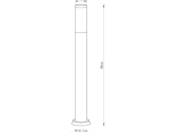 LED Wegeleuchte aus Edelstahl in Schwarz & Kupfer, Höhe 80cm