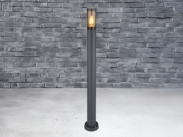 LED Wegeleuchte aus Edelstahl in Anthrazit & Rauch, Höhe 110cm