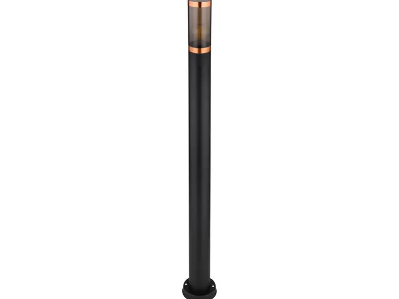 LED Wegeleuchte aus Edelstahl in Schwarz & Kupfer, Höhe 110cm