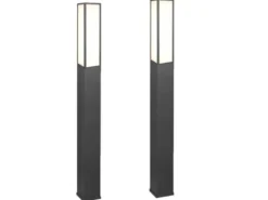 LED Wegeleuchte 2er Set eckig in Anthrazit, Höhe 155cm, IP54