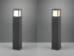 LED Wegeleuchte 2er SET im Bauhausstil Anthrazit, Höhe 80cm