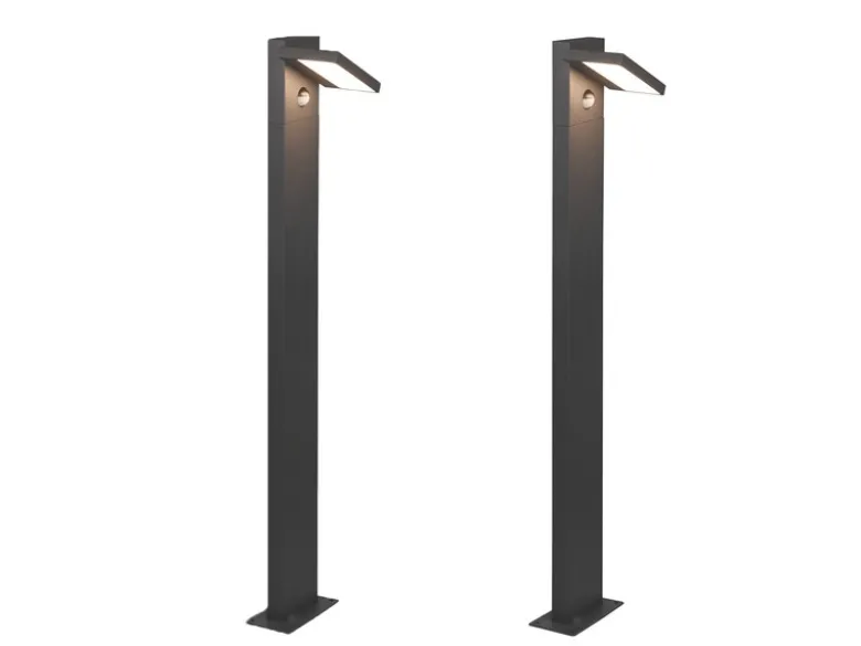 LED Wegeleuchte 2er Set schwenkbar mit Bewegungsmelder in Anthrazit