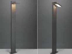 LED Wegeleuchte 2er Set schwenkbar mit Bewegungsmelder in Anthrazit