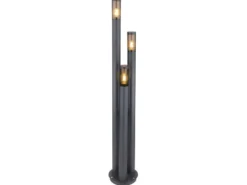 LED Wegeleuchte 3-flammig aus Edelstahl in Anthrazit & Rauch, Höhe 170cm
