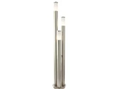 LED Wegeleuchte 3-flammig aus Edelstahl in Silber, Höhe 170cm