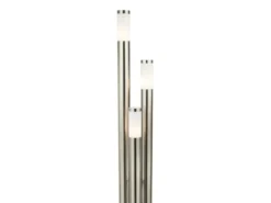 LED Wegeleuchte 3-flammig aus Edelstahl in Silber, Höhe 170cm