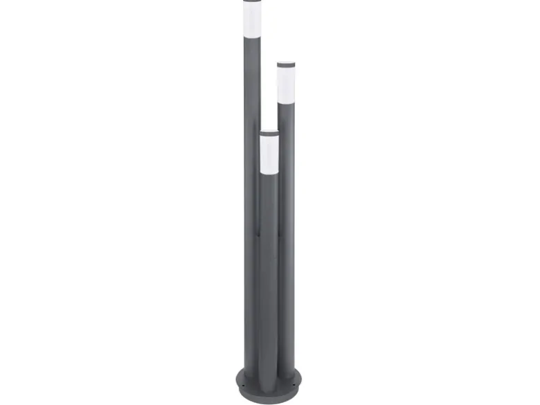 LED Wegeleuchte 3-flammig aus Edelstahl in Anthrazit & Opal, Höhe 170cm