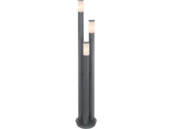 LED Wegeleuchte 3-flammig aus Edelstahl in Anthrazit & Opal, Höhe 170cm