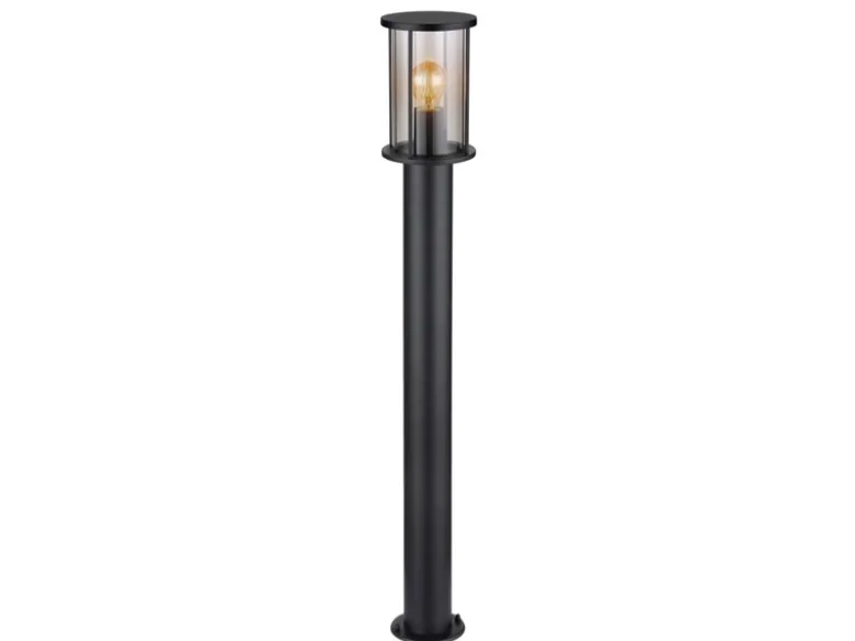 LED Wegeleuchte Gartenlaterne aus Edelstahl mit Rauchglas, Höhe 100cm