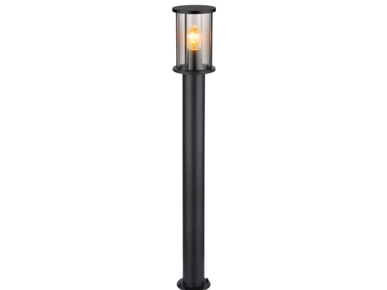 LED Wegeleuchte Gartenlaterne aus Edelstahl mit Rauchglas, Höhe 100cm