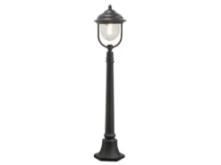 LED Wegeleuchte im Landhausstil, Gartenlaterne Schwarz, Höhe 118cm