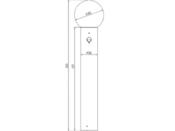 LED Wegeleuchte in Anthrazit mit Glaskugel & Bewegungsmelder, Höhe 80cm