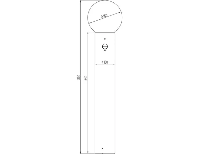 LED Wegeleuchte in Anthrazit mit Glaskugel & Bewegungsmelder, Höhe 80cm