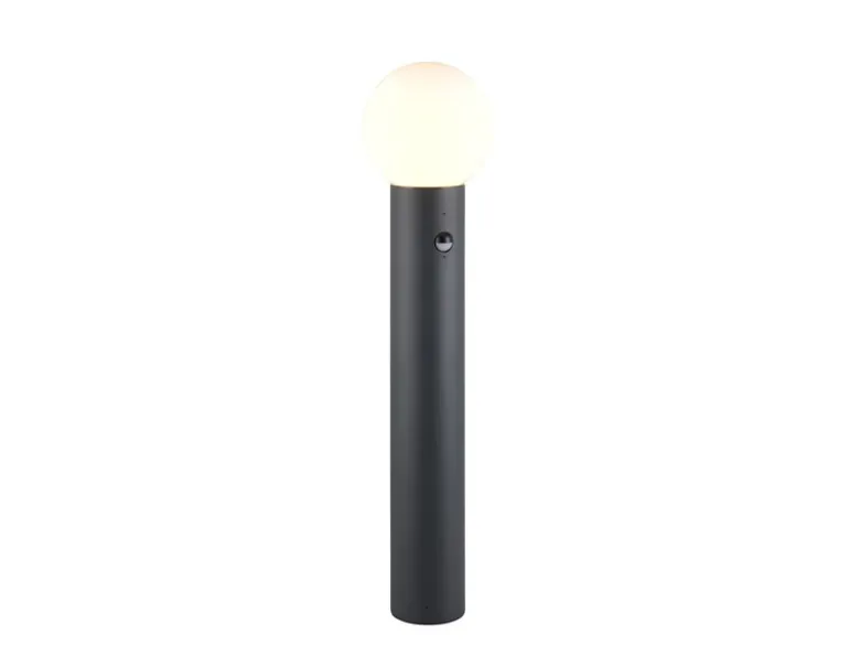 LED Wegeleuchte in Anthrazit mit Glaskugel & Bewegungsmelder, Höhe 80cm