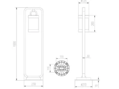 LED Wegeleuchte Landhausstil, Laterne in Rostoptik, Höhe 100cm
