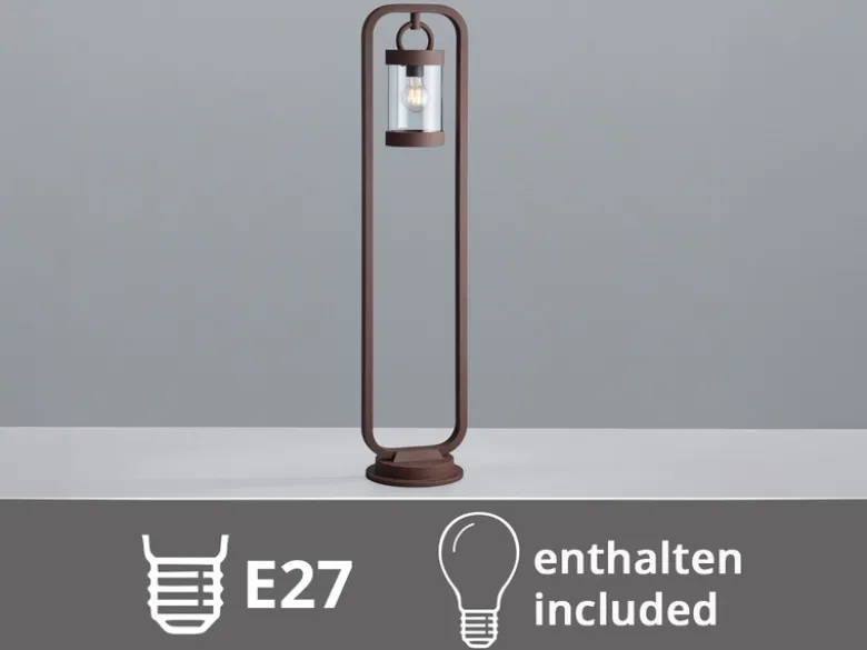 LED Wegeleuchte Landhausstil, Laterne in Rostoptik, Höhe 100cm