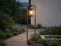 LED Wegeleuchte Landhausstil, Laterne in Rostoptik, Höhe 100cm