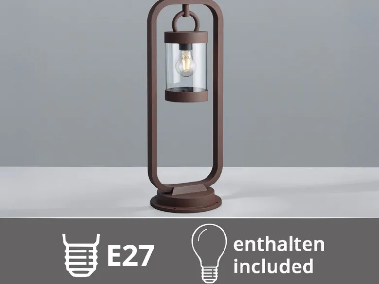 LED Wegeleuchte Landhausstil, Laterne in Rostoptik, Höhe 60cm