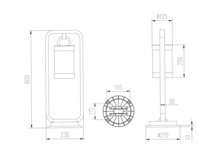 LED Wegeleuchte Landhausstil, Laterne in Rostoptik, Höhe 60cm