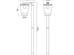 LED Wegeleuchte Laterne aus Aluminium Anthrazit, Höhe 100cm