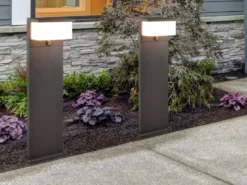 LED Wegeleuchte mit Bewegungsmelder 2er SET Anthrazit, Höhe 80cm