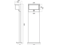 LED Wegeleuchte mit Bewegungsmelder 2er SET Anthrazit, Höhe 80cm