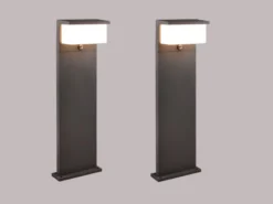LED Wegeleuchte mit Bewegungsmelder 2er SET Anthrazit, Höhe 80cm