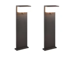 LED Wegeleuchte mit Bewegungsmelder 2er SET Anthrazit, Höhe 80cm
