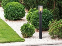 LED Wegeleuchte mit Bewegungsmelder aus Edelstahl mit Rauchglas, H: 100cm