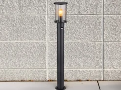 LED Wegeleuchte mit Bewegungsmelder aus Edelstahl mit Rauchglas, H: 100cm