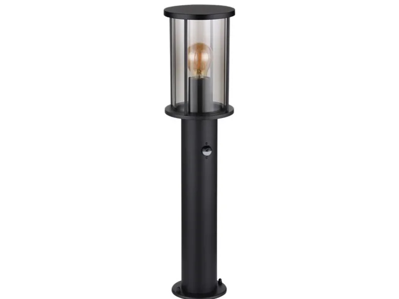LED Wegeleuchte mit Bewegungsmelder aus Edelstahl mit Rauchglas, H: 60cm
