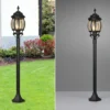 LED Wegeleuchte nostalgische Laterne Aluminium Schwarz, Höhe 100cm