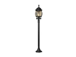LED Wegeleuchte nostalgische Laterne Aluminium Schwarz, Höhe 100cm