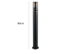 LED Wegeleuchte Schwarz Rauchgrau mit Bewegungsmelder, Höhe 80cm