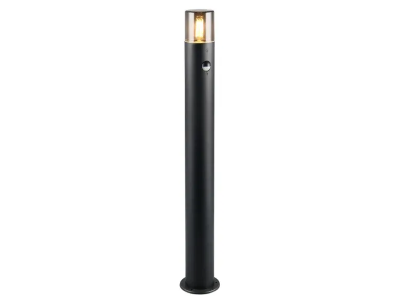 LED Wegeleuchte Schwarz Rauchgrau mit Bewegungsmelder, Höhe 80cm