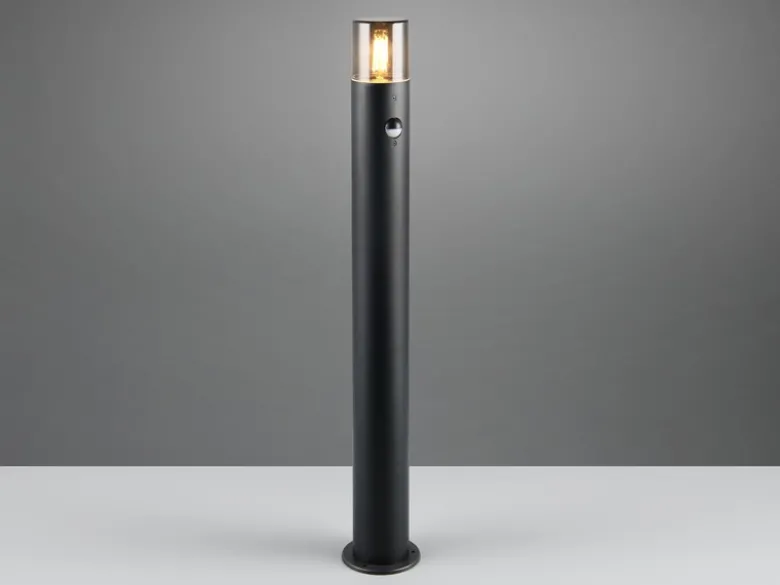 LED Wegeleuchte Schwarz Rauchgrau mit Bewegungsmelder, Höhe 80cm