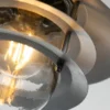 LED Wetterfeste Außen Hängeleuchte aus Edelstahl, Silber Ø22cm