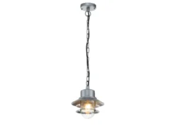 LED Wetterfeste Außen Hängeleuchte aus Edelstahl, Silber Ø22cm